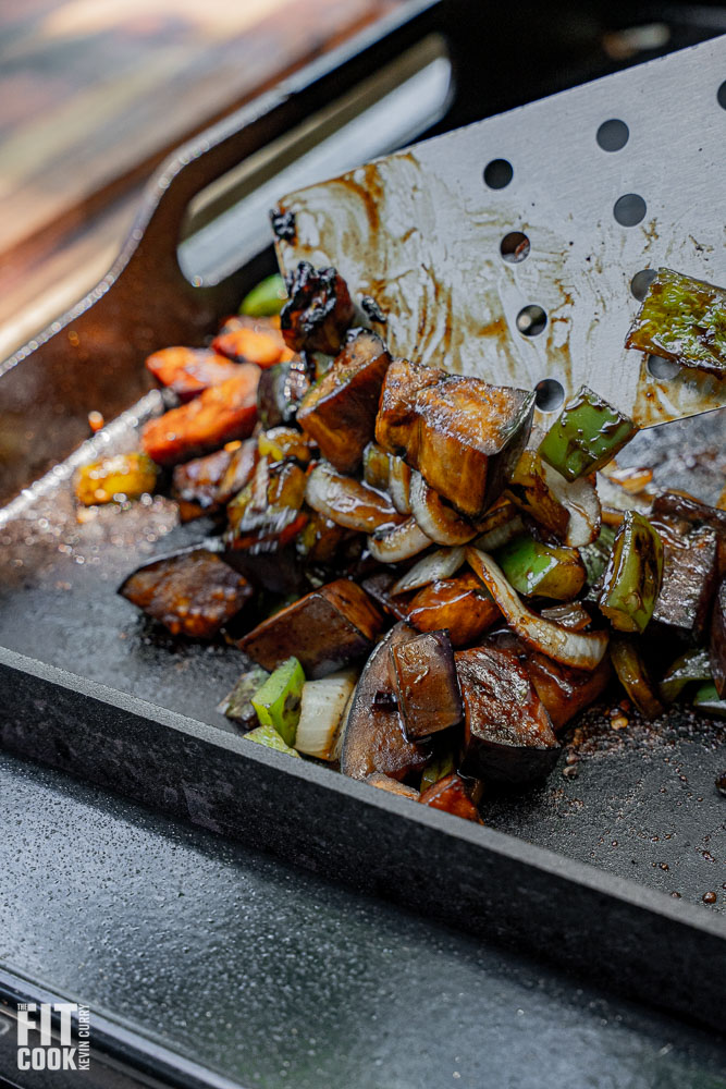 Flat top Cashew Chicken or Eggplant