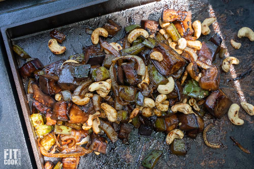 Flat top Cashew Chicken or Eggplant