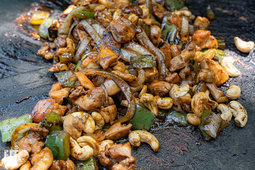 Flat top Cashew Chicken or Eggplant