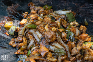 Flat top Cashew Chicken or Eggplant