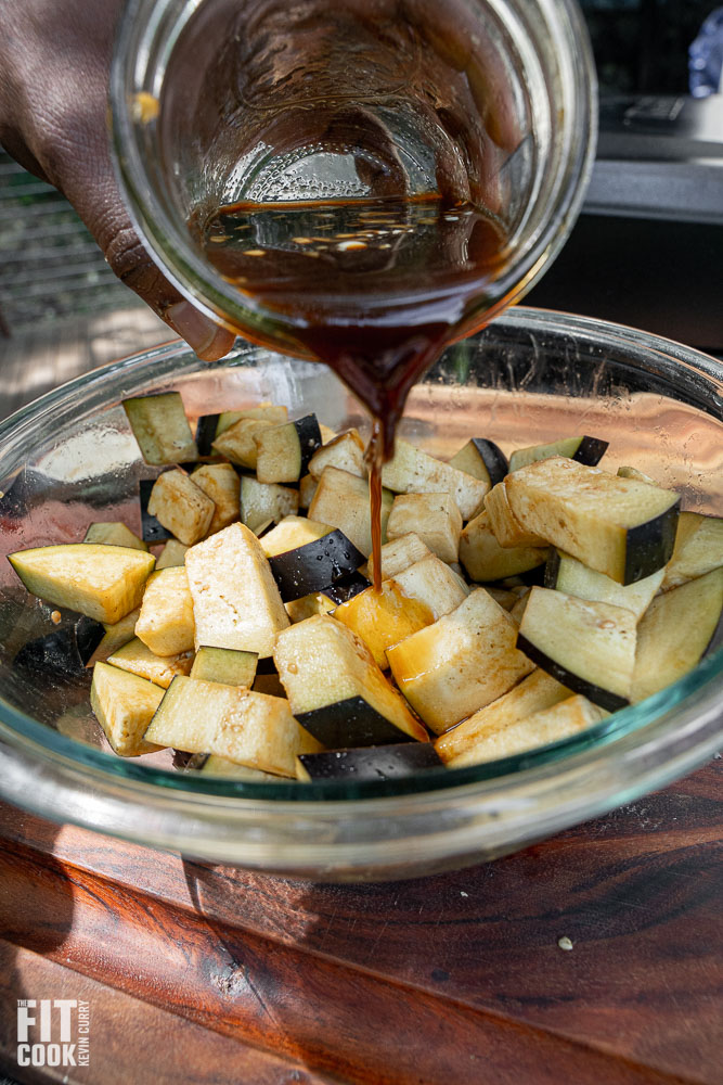 Flat top Cashew Chicken or Eggplant